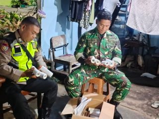 Jamin Kenyamanan Jelang Lebaran, Babinsa dan Bhabinkamtibmas Bergas Sisir Desa Wringin Putih Antisipasi Petasan