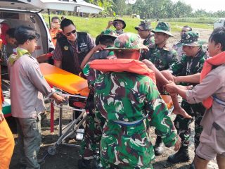 Kodim 0701/Banyumas Gelar Latihan Aplikasi Sistem Blok Penanggulangan Bencana Alam Banjir