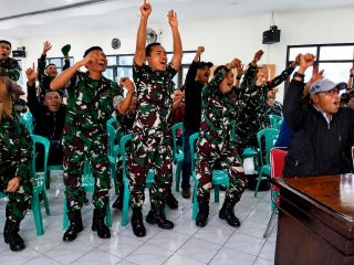 Gemuruh Dukungan Warnai Nobar Piala Dunia di Kodim 0714/Salatiga